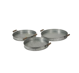 Bandeja Redonda Multiusos de Metal para Servir Alimentos, para Bodas, Restaurantes, Bandeja de Hojalata para Servir Comida en el Hogar - Product Image 1