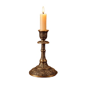 Durable <b>Black</b> Brass Handmade Embossed Natural <b>Candlestick</b> Holder for Home Office Hotel Restaurant Christmas & Easter Decoration - Product Image 1