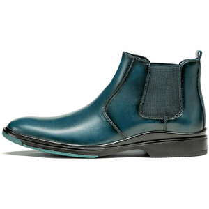 Botas Oxford Unisex de Cuero Genuino Color Verde Azulado, con Cordones, Punta Puntiaguda, Transpirables, que Aumentan la Altura, para Oficina, Carrera, Negocios, Casual - Product Image 4