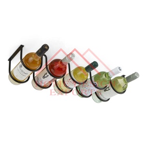 Porte-bouteille de vin galvanisé avec manche en bois pour la décoration intérieure Porte-bouteille de vin en fer de meilleure qualité Meilleur vendeur - Product Image 6