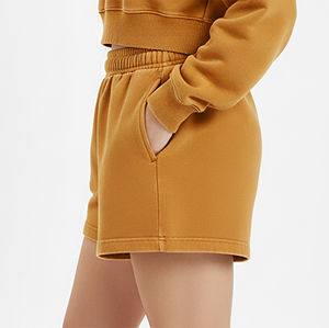 Shorts en jean décontractés d'été pour femmes, 100 % coton, avec logo personnalisé imprimé par transfert thermique, en molleton respirant épais, vente en gros - Product Image 3