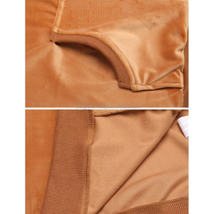 Ensemble de survêtement en velours solide conçu sur mesure pour femmes patchs d'hiver décorés en gros ensembles pour femmes - Product Image 6