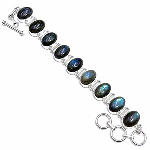 Pulsera clásica de plata 925 con lapislázuli, cadena con engaste de bisel, unisex, para uso diario, proveedor mayorista de joyería fina en EE. UU. - Product Image 3