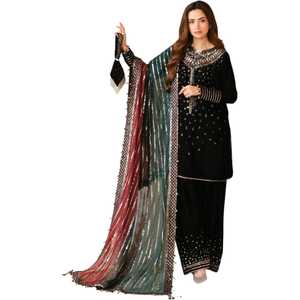 Robes de soirée pakistanaises élégantes brodées, ensemble 3 pièces, tailles et couleurs personnalisées, mode traditionnelle - Product Image 1