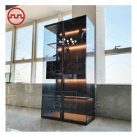 Beleuchtete Transparente Aluminium-Holz-Glas Luxus Moderne Vitrine Aufbewahrungsmöbel Schrank mit Schubladen