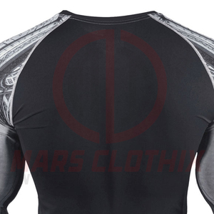 New Latest <b>Design</b> Long Sleeve Slim Fit Men Rash Guard Best Quality Gym Fitness Wear Rash Guard for Men - Product Image 5
