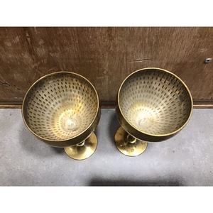 Handmade Brass <b>Wine</b> <b>Goblets</b> Bell Shape Long Stem Vintage Style Set Of 2 For Party - Product Image 3