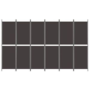 Separador de Ambientes de Tela Marrón de 6 Paneles, 118.1"x70.9" - Categoría de Producto: Biombos y Separadores - Product Image 3