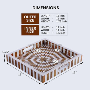 Suministro directo de fábrica Bandeja decorativa de resina brillante glamurosa Bandeja decorativa para ocasiones especiales y exhibición en el hogar de la India - Product Image 5