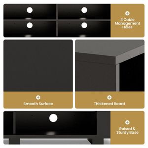 8 supporto TV in legno a scaffale aperto per TV a schermo piatto fino a 65 pollici - Product Image 4