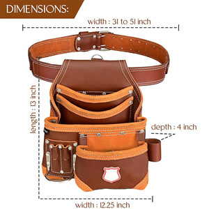 Wholesale Genuine Leather Professional <b>Carpenters</b> <b>Tool</b> Belt Set Pouches Combo Bag Custom Design Industrial Leather <b>Tool</b> Belt - Product Image 5