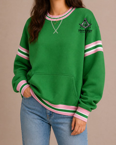HMR Alfa |   Sudadera Kapa con Bordado Griego para Mujer, Personalizada, Cuello Redondo, Sudadera de Algodón Bordada para Mujer - Product Image 5