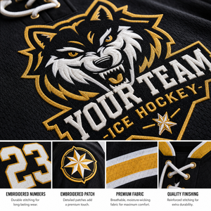 Fabricante de Camisetas de Hockey sobre Hielo Personalizadas, Logotipo del Equipo Bordado, Nombre, Número, Uniforme de Manga Larga, Proveedor OEM al por Mayor, Fábrica para Equipos - Product Image 5