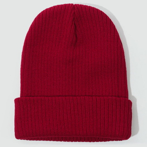 Custom Brand Adult Unisex Acrylic/<b>Wool</b> <b>Beanie</b> Winter Warm Flat Knitted Solid Pattern Outdoor Daily Use - Product Image 6