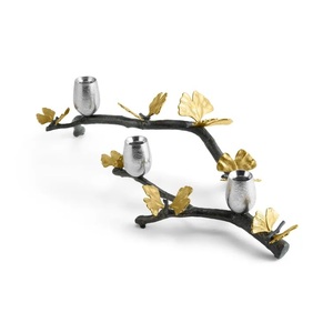 Luxury Silver Metal <b>Tree</b> Branch Candelabra 7-<b>Light</b> Multi Candle Holder Modern Nickel Finish Log Stem Candlestick for Wedding - Product Image 2
