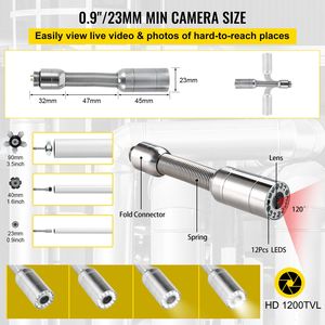Telecamera per Ispezione Tubi da 150 Piedi con Schermo da 9 Pollici, Impermeabile IP68, Boroscopio con 12 LED Regolabili, Endoscopio Industriale per Fognature - Product Image 4