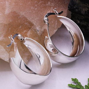 Pendientes de Aro Gruesos y Modernos de Plata de Ley 925, Joyería de Lujo Hecha a Mano para Bodas y Fiestas para Mujer - Product Image 6