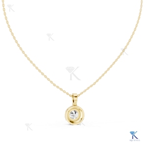 Lab Grown Diamond Classic Halo <b>Pendant</b> Necklace 14K/18K <b>Solid</b> <b>Gold</b> Luxury Women's Bridal Party Wedding Jewelry Manufacturer - Product Image 6