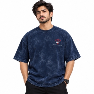 เสื้อยืดโอเวอร์ไซส์ผ้าทนทาน สวมใส่สบายทุกวัน แฟชั่นลำลองสำหรับผู้ชาย เสื้อยืดโอเวอร์ไซส์ผ้าเนื้อนุ่มสำหรับผู้ชาย - Product Image 1