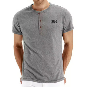 T-shirts Henley unis pour hommes, nouveau style populaire, taille personnalisée, meilleure qualité - Product Image 1