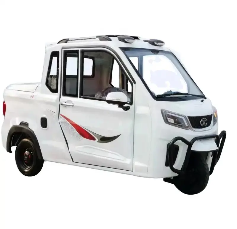 Cheap Price 1200w Adults Three-Wheel 3 Seat Fully Enclosed Electric Passenger Tricycle Cargo Scooter Pickup Truck Car For Sale