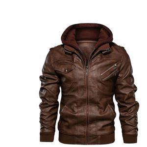 Men's Vintage Genuine Leather Waterproof Faux <b>Fur</b> <b>Lined</b> Zip up Bomber <b>Jacket</b> Finished Winter Outerwear OEM Custom - Product Image 3
