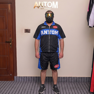 Ensemble short et veste coupe-vent à capuche zippée en coton 100 % de qualité supérieure, décontracté, uni, léger, deux pièces pour homme - Product Image 2