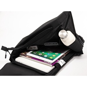 Casual Fashion Leather Film <b>Backpack</b> <b>Large</b> Capacity Laptop Bag Black Daily Bag - Product Image 5