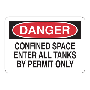 Panneau d'autorisation Brady DANGER pour espaces confinés, 7x10 po, en PVC réfléchissant, pour réservoirs et zones industrielles - Product Image 3