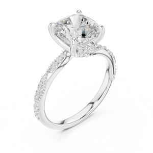 Anillo de compromiso de moissanita de oro de 14 quilates con joyas de pizarra para novia - Product Image 3