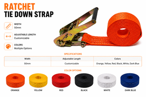 Long Distance Transport Ratchet Tie Down Strap Polyester 50mm 5000kg Abrasion Resistant for <b>Cargo</b> Lashing Factory Supply - Product Image 4