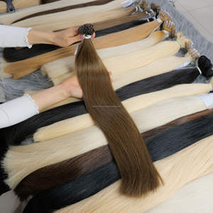 Extensions de cheveux pré-collées à la kératine à pointe plate, couleur rouge, cheveux Remy fabriqués au Vietnam, vente en gros - Product Image 5
