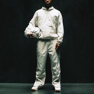 Men's <b>White</b> Luminous Geometric Full Sleeve Hooded Windproof Eco-Friendly 100% Cotton Lightweight Zipper Fly Casual Streetwear - Product Image 2