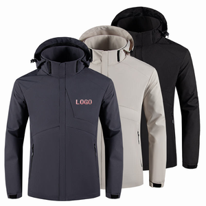 Custom Logo Men's Windproof Waterproof <b>Soft</b> <b>Shell</b> <b>Jacket</b> <b>Hooded</b> Outdoor <b>Jacket</b> Quick Dry Casual Wear - Product Image 1