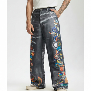 Custom Streetwear Vintage Raw Red Tornado Selvedge <b>Jeans</b> Denim Pants Baggy Fit Men Trouser Men's Raw Denim <b>Jeans</b> Whole Sale 2024 - Product Image 2