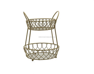 Modern Luxury Gold Metal Wire Fruit <b>Basket</b> Elegant Kitchen Storage Bowl Decorative Fruit Holder for Dining Table and Home Decor - Product Image 1