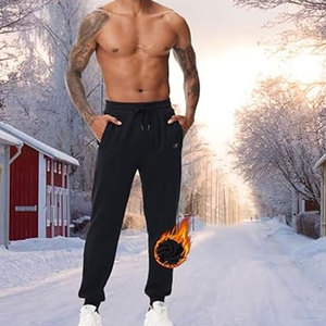 Pantalon de jogging léger pour homme en toile extensible avec cordon de serrage et poches, coupe-vent, écologique, pour activités de plein air - Product Image 3