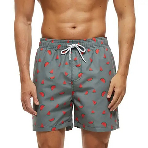 Shorts de Playa para Hombre, Transpirables, de Secado Rápido, Poliéster/Algodón, con Cordón en la Cintura y Bolsillos, Corte Medio, Casuales - Product Image 1