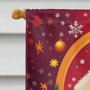 Kuvasz vacaciones Navidad gran poliéster casa bandera Multicolor porche manga poste decorativo patio Banner ilustraciones colgante de pared - Product Image 3