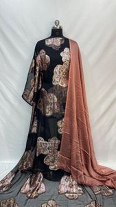 Faransawi 3-Piece <b>Set</b> Dirac Gogra Garbasar-Chiffon Fabric Jacquard Eco-Friendly Very Lightweight Wedding Outdoor Apparel Girls - Product Image 2