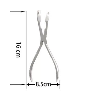 Pince professionnelle pour extensions de cheveux à clipser, pour une application et un retrait de précision, outils d'extension de cheveux argentés de haute qualité - Product Image 6