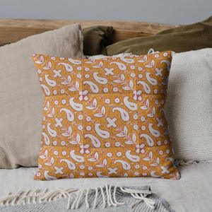 Housse de coussin en coton pur imprimé à la main pour meubles de salon de luxe Lavable Tendance Imprimé à la main - Product Image 4