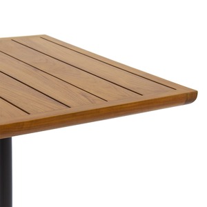 Modern Square <b>Wood</b> Top <b>Dining</b> <b>Table</b> With Metal Legs Minimalist Design Stable Base For Home Kitchen Restaurant Furniture - Product Image 4