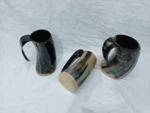 Chope à bière en corne, artisanat naturel et écologique, style animal poli et corne à boire sur le thème nautique - Product Image 5