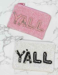 Handcrafted hand made beautiful stylish trendy looking beaded Game Day Festival Touch Down <b>coin</b> <b>pouch</b> women party gifting <b>pouch</b> - Product Image 5
