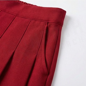 Women Pleated <b>Mini</b> Skirt Solid Color Regular Waistline 100% Polyester All Seasons Casual Style - Product Image 5