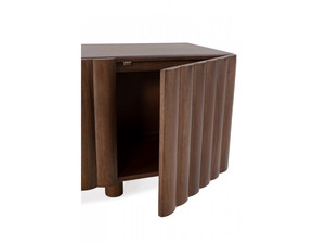 Modern Luxury Solid Wood 3D Geometric Hand Carved Diamond Pattern Dining <b>Sideboard</b> Midcentury Modern Tapered Legs 3 ft <b>Storage</b> - Product Image 2