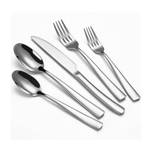Juego de cubiertos multiusos de acero inoxidable para mesa de comedor, duradero, resistente al óxido, moderno, elegante, con acabado pulido. - Product Image 4