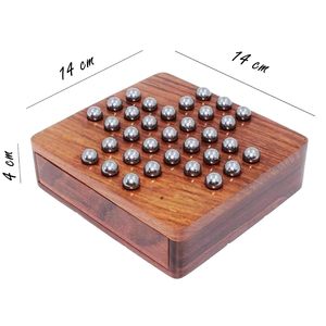 Jeu d'échecs et de dames en bois CH avec pièces métalliques, rangement en tiroir, design imitation antique écologique - Product Image 2
