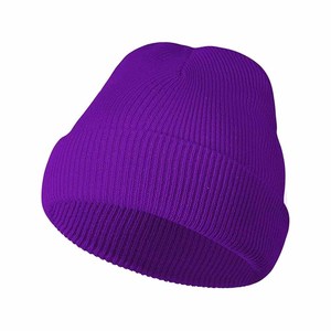 Gorros de punto de color sólido, gruesos para invierno, varios colores, gorros de punto acrílicos. - Product Image 1